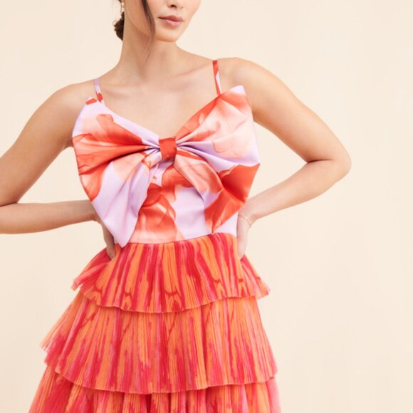 Hutch x Anthropologie Sleeveless Tulle Bow‎ Mini Dress Size 14 - Picture 4 of 16